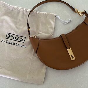 Ralph Lauren Polo ID tan leather mini shoulder bag